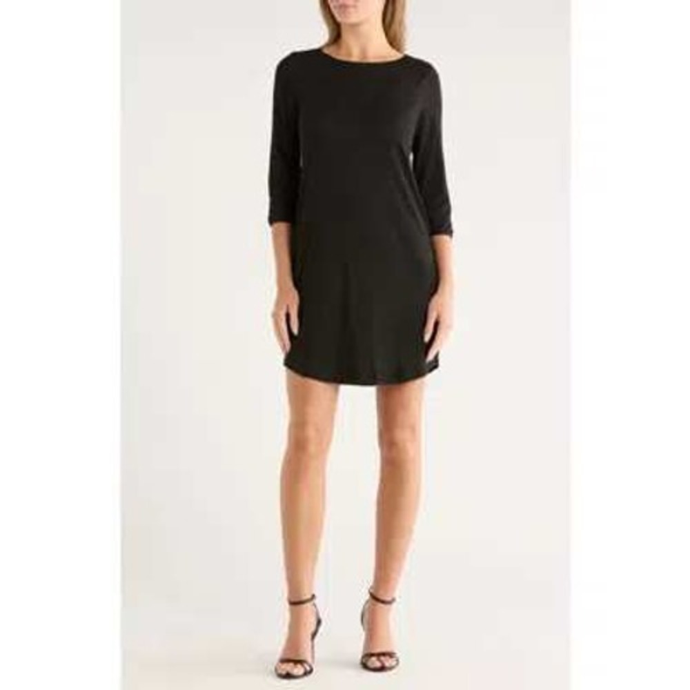 Tart Dress Womens Large Black Long Sleeve Modal Stretch Jersey LBD Capsule Chic